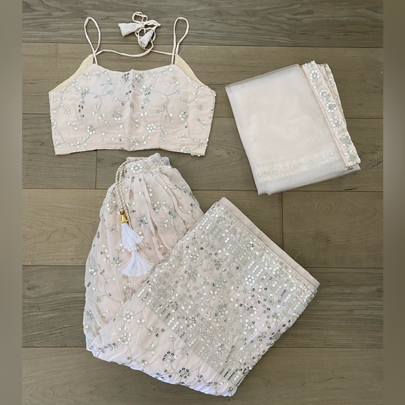 Pastel Pink Lehenga Choli Set - Picture 5 of 6